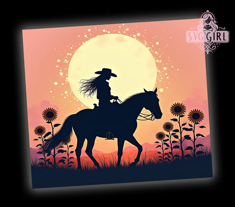 Horse Lover Western Tumbler Wrap, Cowgirl Tumbler, Horse Lover Gift, Western Decor, Sublimation Design, 20oz Tumbler Wrap, Country Style, Horse Riding Merchandise Sublimation SvggirlplusArt 