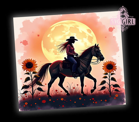 Horse Lover Western Tumbler Wrap, Cowgirl Tumbler, Horse Lover Gift, Western Decor, Sublimation Design, 20oz Tumbler Wrap, Country Style, Horse Riding Merchandise Sublimation SvggirlplusArt 