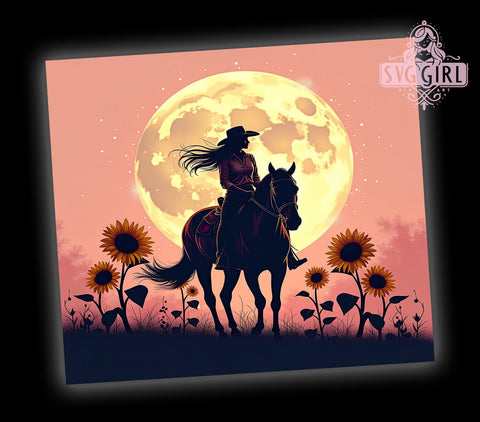 Horse Lover Western Tumbler Wrap, Cowgirl Tumbler, Horse Lover Gift, Western Decor, Sublimation Design, 20oz Tumbler Wrap, Country Style, Horse Riding Merchandise Sublimation SvggirlplusArt 