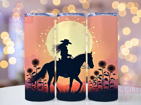Horse Lover Western Tumbler Wrap, Cowgirl Tumbler, Horse Lover Gift, Western Decor, Sublimation Design, 20oz Tumbler Wrap, Country Style, Horse Riding Merchandise Sublimation SvggirlplusArt 