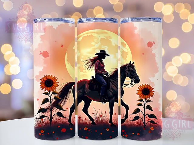 Horse Lover Western Tumbler Wrap, Cowgirl Tumbler, Horse Lover Gift, Western Decor, Sublimation Design, 20oz Tumbler Wrap, Country Style, Horse Riding Merchandise Sublimation SvggirlplusArt 