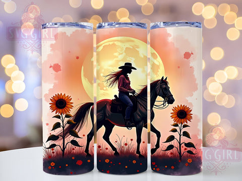 Horse Lover Western Tumbler Wrap, Cowgirl Tumbler, Horse Lover Gift, Western Decor, Sublimation Design, 20oz Tumbler Wrap, Country Style, Horse Riding Merchandise Sublimation SvggirlplusArt 