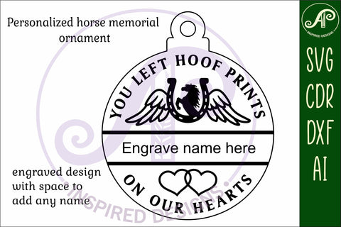 Horse memorial Christmas Ornament SVG laser cut SVG APInspireddesigns 