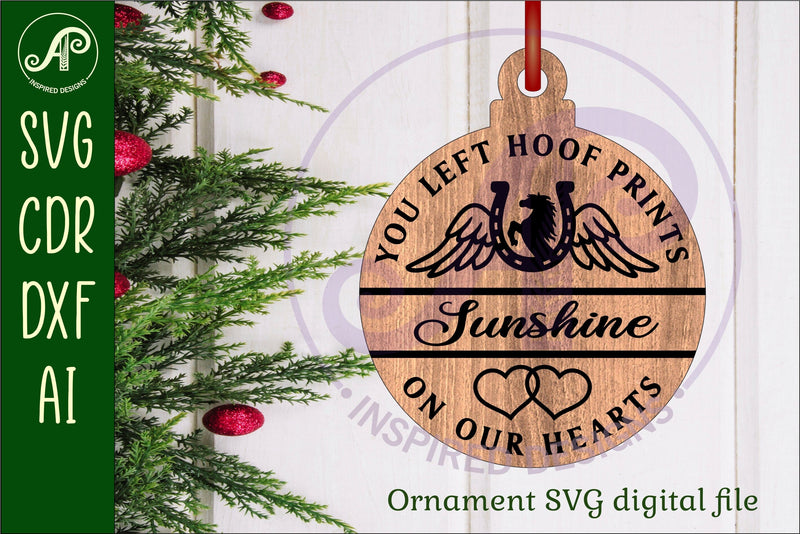 Horse memorial Christmas Ornament SVG laser cut SVG APInspireddesigns 