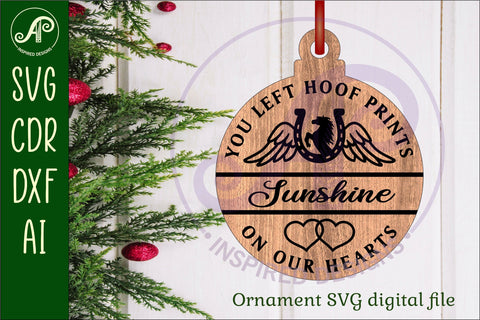 Horse memorial Christmas Ornament SVG laser cut SVG APInspireddesigns 