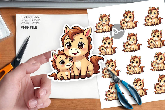 Horse Mother's Day Sticker Sublimation artnoy 