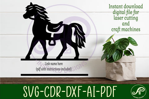 Horse name sign svg laser cut template design 2 SVG APInspireddesigns 