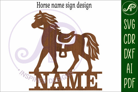 Horse name sign svg laser cut template design 2 SVG APInspireddesigns 