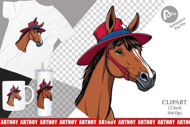 Horse Patriotic Clipart Sublimation artnoy 
