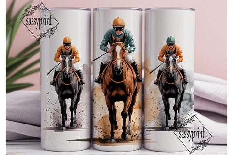 Horse Racing Tumbler Wrap Sublimation sassyprint 