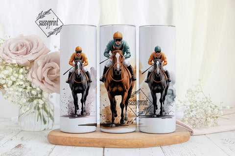 Horse Racing Tumbler Wrap Sublimation sassyprint 