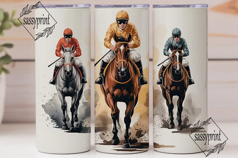 Horse Racing Tumbler Wrap Sublimation sassyprint 