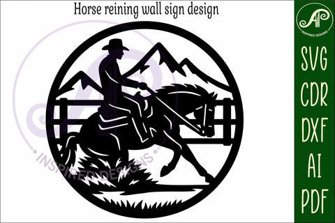 Horse reining wall sign, SVG file. vector sign SVG APInspireddesigns 