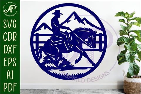 Horse reining wall sign, SVG file. vector sign SVG APInspireddesigns 