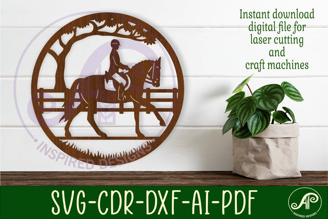 Horse rider wall art sign, SVG file SVG APInspireddesigns 