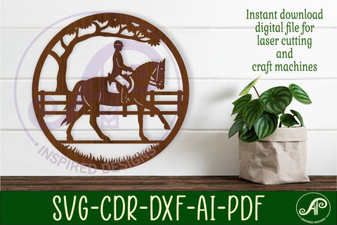 Horse rider wall art sign, SVG file SVG APInspireddesigns 
