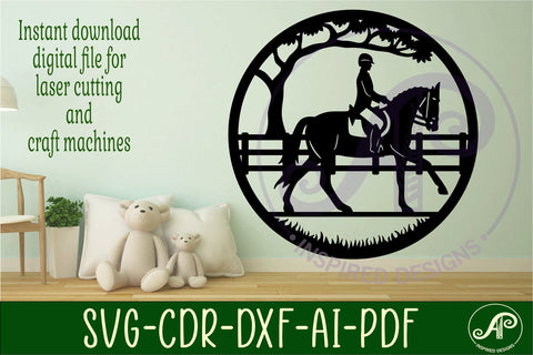 Horse rider wall art sign, SVG file SVG APInspireddesigns 