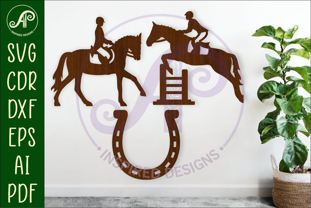 Horse riding SVG bundle. 3 designs, Vector files, laser cut file, shapes. Ai, Cdr, Dxf instant download digital file SVG APInspireddesigns 