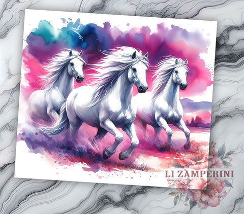 Horse Running 20oz Tumbler Wrap PNG, Horses Galloping Tumbler Png, Straight & Tapered Tumbler Wrap, Instant Digital Download Sublimation Li Zamperini 