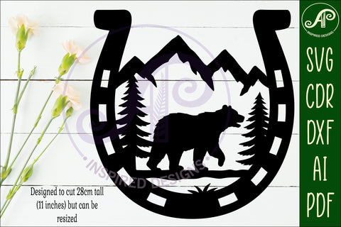 Horse Shoe Bear animal wall sign SVG APInspireddesigns 