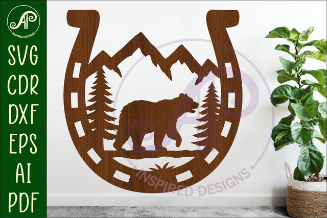 Horse Shoe Bear animal wall sign SVG APInspireddesigns 