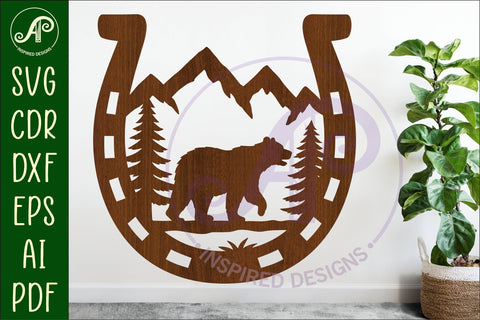 Horse Shoe Bear animal wall sign SVG APInspireddesigns 
