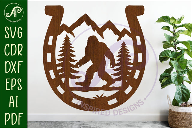 Horse Shoe Bigfoot wall sign SVG APInspireddesigns 