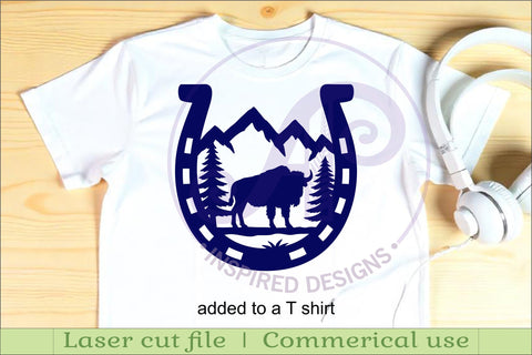 Horse Shoe Bison animal wall sign SVG APInspireddesigns 