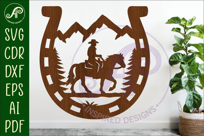 Horse Shoe Cowboy wall sign SVG APInspireddesigns 