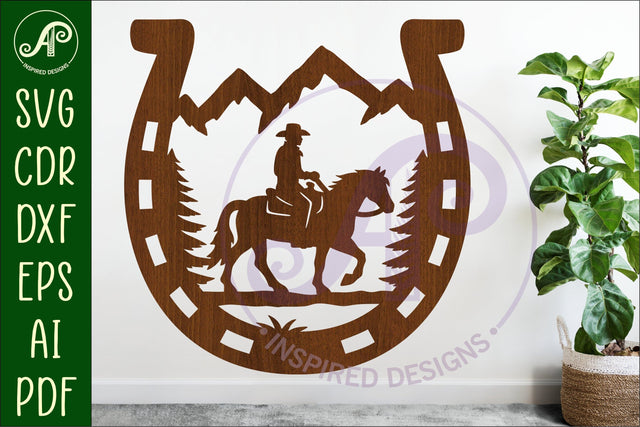 Horse Shoe Cowboy wall sign SVG APInspireddesigns 