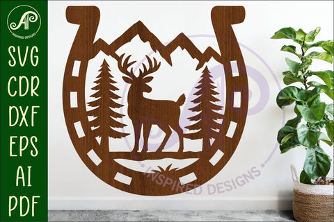 Horse Shoe Deer animal wall sign SVG APInspireddesigns 