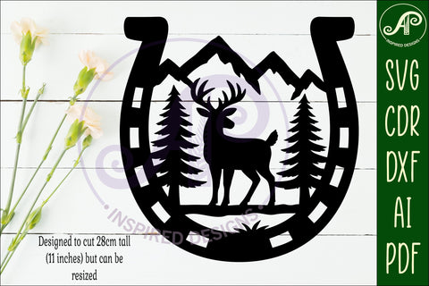 Horse Shoe Deer animal wall sign SVG APInspireddesigns 