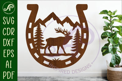 Horse Shoe Elk animal wall sign SVG APInspireddesigns 