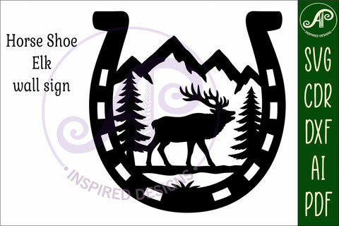Horse Shoe Elk animal wall sign SVG APInspireddesigns 