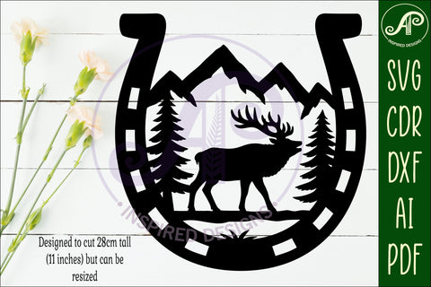 Horse Shoe Elk animal wall sign SVG APInspireddesigns 