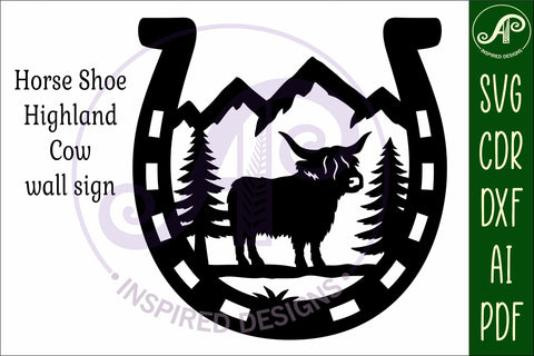 Horse Shoe highland cow wall sign SVG APInspireddesigns 