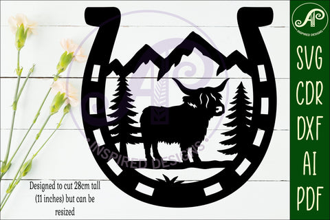 Horse Shoe highland cow wall sign SVG APInspireddesigns 