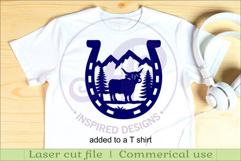 Horse Shoe highland cow wall sign SVG APInspireddesigns 