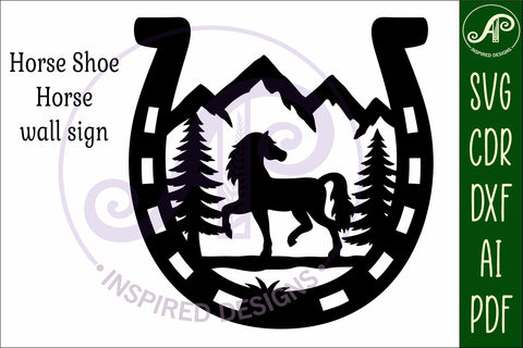 Horse Shoe Horse animal wall sign SVG APInspireddesigns 