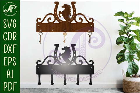 Horse shoe Key holder designs for wood and metal cutting SVG APInspireddesigns 