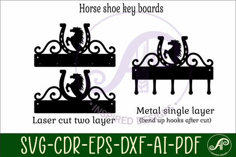 Horse shoe Key holder designs for wood and metal cutting SVG APInspireddesigns 