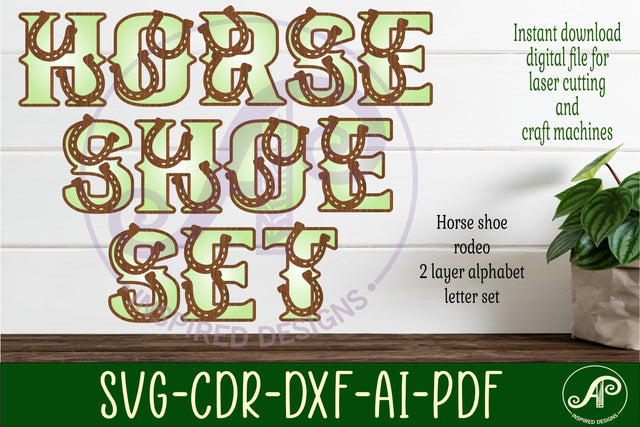 Horse shoe letters alphabet set x 26 SVG APInspireddesigns 