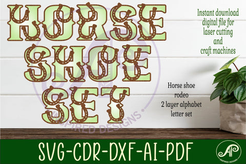 Horse shoe letters alphabet set x 26 SVG APInspireddesigns 
