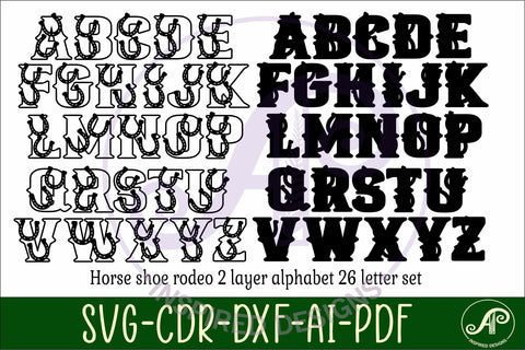 Horse shoe letters alphabet set x 26 SVG APInspireddesigns 