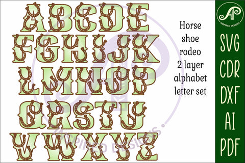 Horse shoe letters alphabet set x 26 SVG APInspireddesigns 