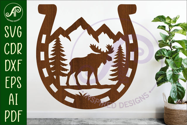 Horse Shoe Moose animal wall sign SVG APInspireddesigns 