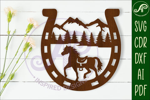 Horse shoe wall art sign, SVG file SVG APInspireddesigns 