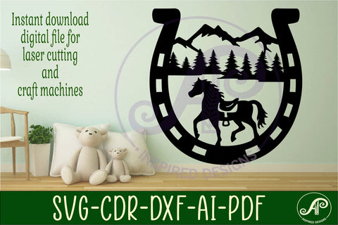 Horse shoe wall art sign, SVG file SVG APInspireddesigns 