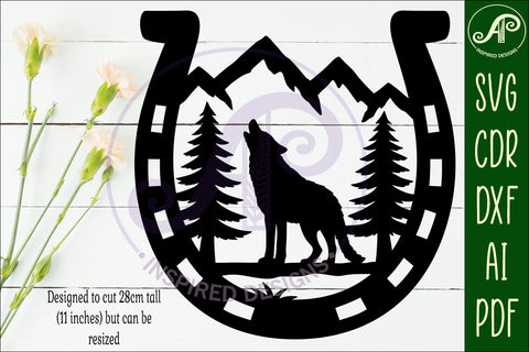 Horse Shoe Wolf animal wall sign SVG APInspireddesigns 