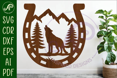 Horse Shoe Wolf animal wall sign SVG APInspireddesigns 